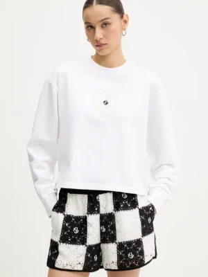 Karl Lagerfeld Jeans bluza bawełniana damska kolor biały z aplikacją A2W20018