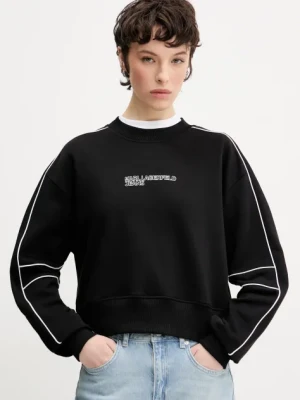 Karl Lagerfeld Jeans bluza bawełniana damska kolor czarny gładka A2W20016