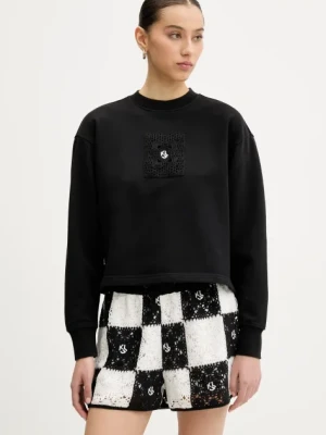 Karl Lagerfeld Jeans bluza bawełniana damska kolor czarny z aplikacją A2W20018