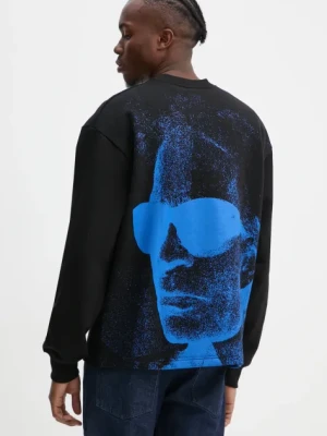 Karl Lagerfeld Jeans bluza bawełniana męska kolor czarny z nadrukiem A1M20070