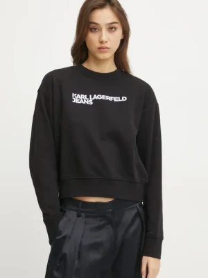 Zdjęcie produktu Karl Lagerfeld Jeans bluza damska kolor czarny z nadrukiem A1W20005
