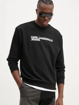 Karl Lagerfeld Jeans bluza męska kolor czarny z nadrukiem A1M20001
