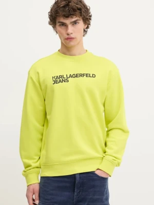 Karl Lagerfeld Jeans bluza męska kolor zielony z nadrukiem A1M20001