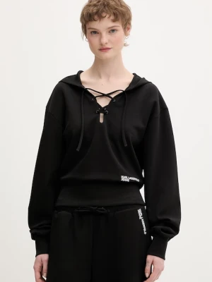 Karl Lagerfeld Jeans bluza z kapturem damska z bawełną