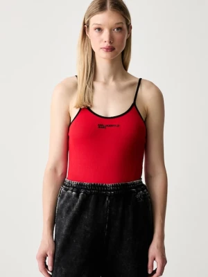 Karl Lagerfeld Jeans body damskie z bawełną czerwony