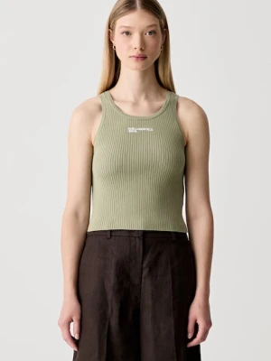 Karl Lagerfeld Jeans crop top damski z bawełną