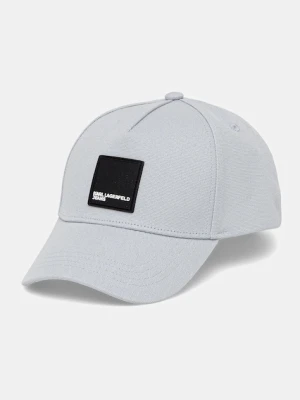 Zdjęcie produktu Karl Lagerfeld Jeans czapka z daszkiem bawełniana kolor szary gładka A1M33001