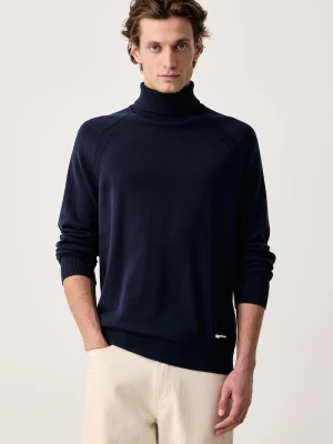 Karl Lagerfeld Jeans golf męski bawełniany granatowy