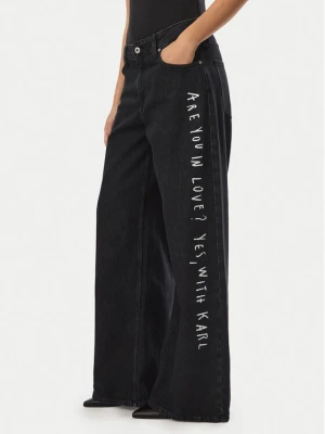 Karl Lagerfeld Jeans Jeansy B4W10111 Czarny Wide Leg
