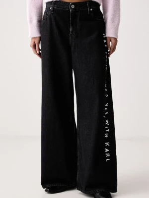 Karl Lagerfeld Jeans jeansy wide leg damskie x Pietro Terzini czarny