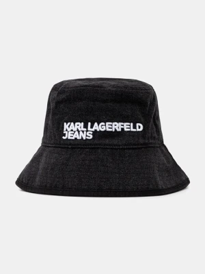 Karl Lagerfeld Jeans kapelusz jeansowy kolor czarny bawełniany A3M33107