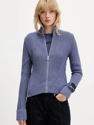 Karl Lagerfeld Jeans kardigan bawełniany fioletowy