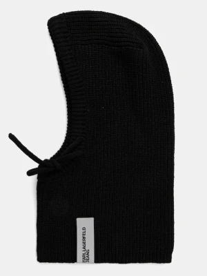 Karl Lagerfeld Jeans kominiarka z domieszką wełny kolor czarny A4W33126