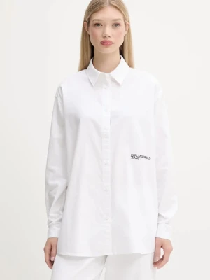 Karl Lagerfeld Jeans koszula bawełniana damska kolor biały relaxed z kołnierzykiem klasycznym A3W11010