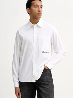 Karl Lagerfeld Jeans koszula bawełniana męska kolor biały regular z kołnierzykiem klasycznym A3M16021