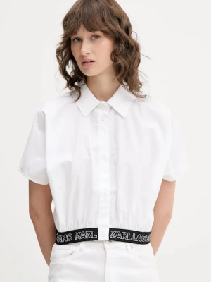 Zdjęcie produktu Karl Lagerfeld Jeans koszula damska kolor biały relaxed z kołnierzykiem klasycznym A2W11017