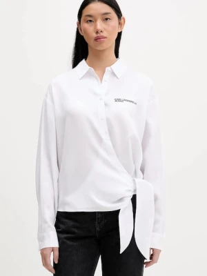 Karl Lagerfeld Jeans koszula damska kolor biały relaxed z kołnierzykiem klasycznym B1W11026