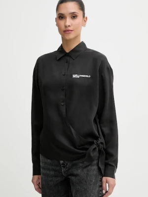 Karl Lagerfeld Jeans koszula damska kolor czarny relaxed z kołnierzykiem klasycznym B1W11026