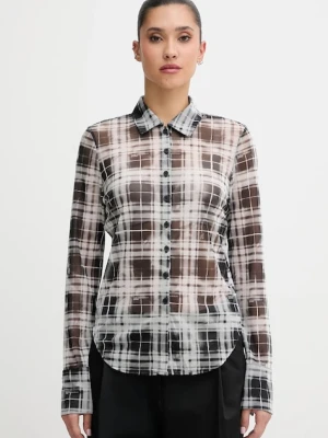 Karl Lagerfeld Jeans koszula damska kolor szary regular z kołnierzykiem klasycznym B1W11033