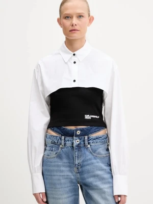 Karl Lagerfeld Jeans koszula damskie kolor czarny regular z kołnierzykiem klasycznym A3W11006