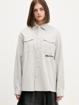 Karl Lagerfeld Jeans koszula jeansowa damska relaxed z kołnierzykiem klasycznym A4W11033