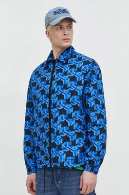 Karl Lagerfeld Jeans kurtka dwustronna męska kolor niebieski przejściowa