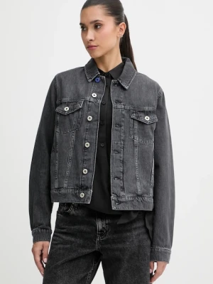 Karl Lagerfeld Jeans kurtka jeansowa bawełniana kolor czarny przejściowa A3W14063
