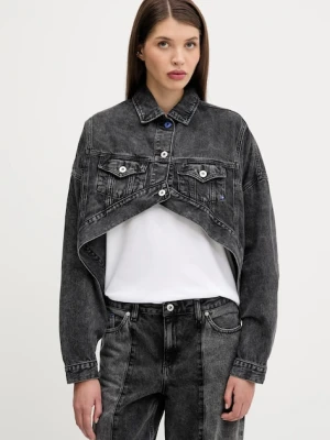 Karl Lagerfeld Jeans kurtka jeansowa bawełniana kolor czarny przejściowa oversize A3W14060