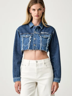 Karl Lagerfeld Jeans kurtka jeansowa damska bawełniana niebieski