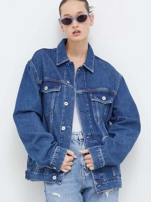 Karl Lagerfeld Jeans kurtka jeansowa damska kolor niebieski przejściowa oversize