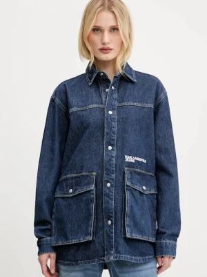 Karl Lagerfeld Jeans kurtka jeansowa kolor granatowy przejściowa A3W11004