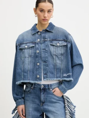 Karl Lagerfeld Jeans kurtka jeansowa kolor niebieski przejściowa A2W14013