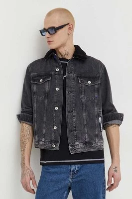 Karl Lagerfeld Jeans kurtka jeansowa męska kolor czarny przejściowa
