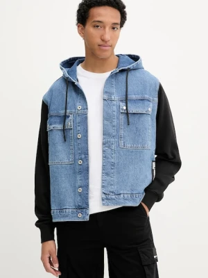 Karl Lagerfeld Jeans kurtka kolor niebieski przejściowa A3M14007