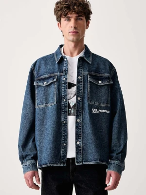 Karl Lagerfeld Jeans kurtka koszulowa męska jeansowa granatowy