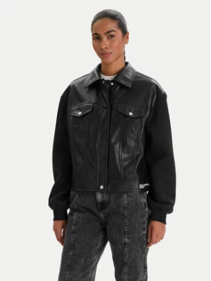 Karl Lagerfeld Jeans Kurtka z imitacji skóry B1W15027 Czarny Regular Fit