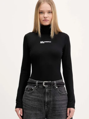 Karl Lagerfeld Jeans longsleeve kolor czarny z golfem A4W17015