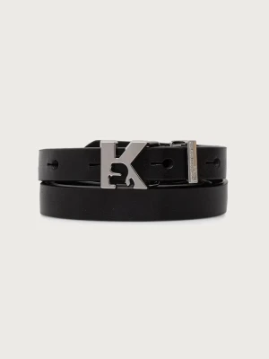 Karl Lagerfeld Jeans pasek damski skórzany czarny