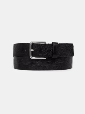 Karl Lagerfeld Jeans pasek męski skórzany czarny