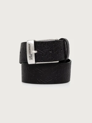 Karl Lagerfeld Jeans pasek męski skórzany czarny