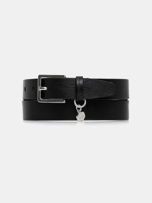 Karl Lagerfeld Jeans pasek skórzany czarny