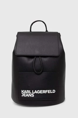 Karl Lagerfeld Jeans plecak damski kolor czarny duży z aplikacją 245J3011