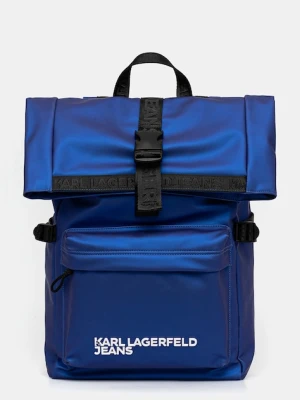Karl Lagerfeld Jeans plecak męski kolor niebieski duży gładki A3M30246