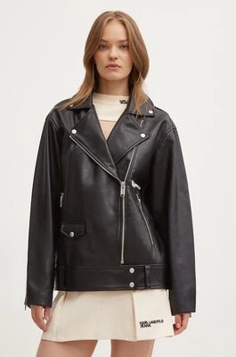 Karl Lagerfeld Jeans ramoneska damska kolor czarny przejściowa 245J1405