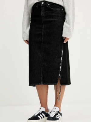 Karl Lagerfeld Jeans spódnica jeansowa kolor czarny midi prosta A4W12002
