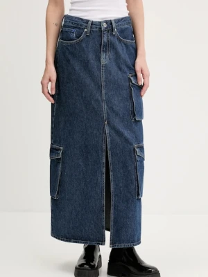 Karl Lagerfeld Jeans spódnica jeansowa kolor granatowy maxi prosta A3W12011
