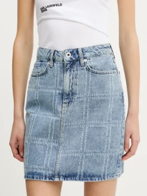 Karl Lagerfeld Jeans spódnica jeansowa kolor niebieski mini prosta A2W12013