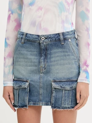 Karl Lagerfeld Jeans spódnica jeansowa kolor niebieski mini prosta A3W12008