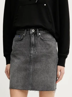 Karl Lagerfeld Jeans spódnica jeansowa kolor szary mini prosta A2W12025