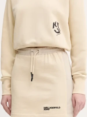 Karl Lagerfeld Jeans spódnica kolor beżowy mini prosta A2W12016
